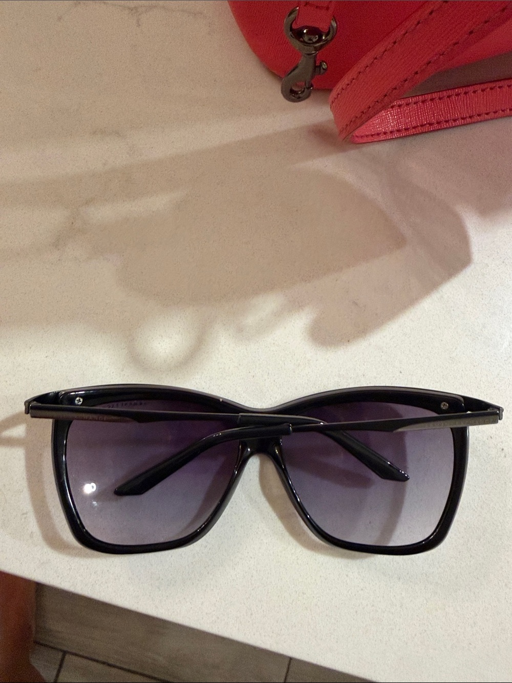 Armani Exchange Black Sunglasses with Purple Gradient Lenses